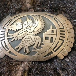 Hopi Kachina Sterling Belt Buckle